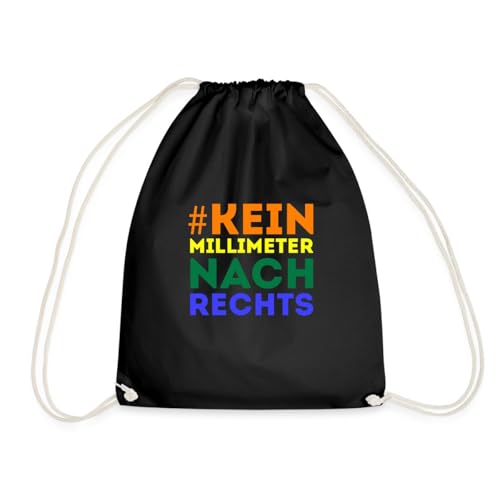 Spreadshirt #Kein Milimeter Nach Rechts Statement Turnbeutel, One size, Schwarz von Spreadshirt