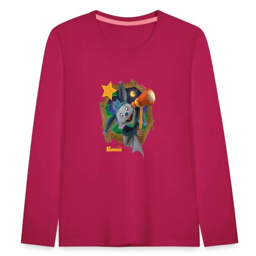 Spreadshirt KiKA-Baumhaus Mit Fidi Guckt Aus Dem Fenster Kinder Premium Langarmshirt, 98/104 (2 Jahre), Dunkles Pink von Spreadshirt