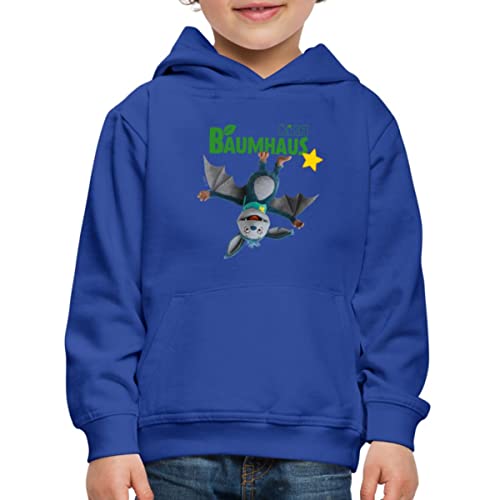 Spreadshirt KiKA-Baumhaus mit Fidi Hängt vom Logo Kinder Premium Hoodie, 110/116 (5-6 Jahre), Royalblau von Spreadshirt