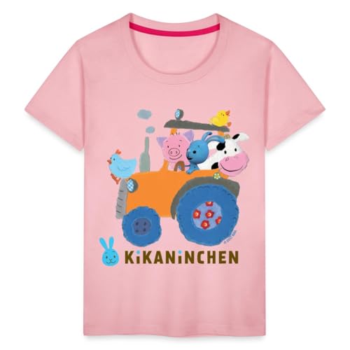 Spreadshirt KiKANiNCHEN Kaninchen Ausflug Mit Traktor Kinder Premium T-Shirt, 98/104 (2 Jahre), Hellrosa von Spreadshirt