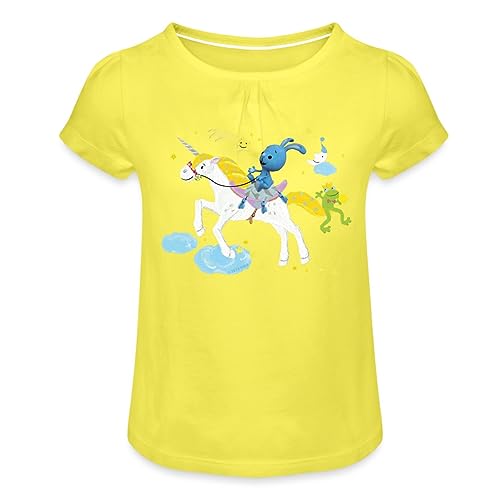 Spreadshirt KiKANiNCHEN Märchenparty Mädchen T-Shirt mit Raffungen, 4 Jahre, Gelb von Spreadshirt