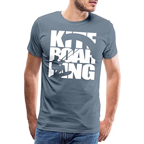 Spreadshirt Kiteboarding Kitesurfen Männer Premium T-Shirt, XXL, Blaugrau von Spreadshirt