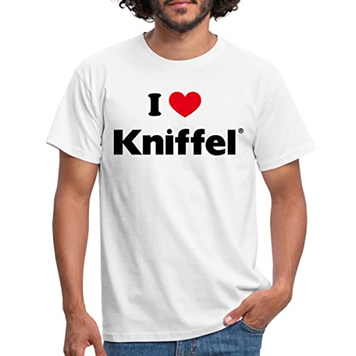 Spreadshirt Kniffel I Love Kniffel Fan Merch Männer T-Shirt, M, weiß von Spreadshirt