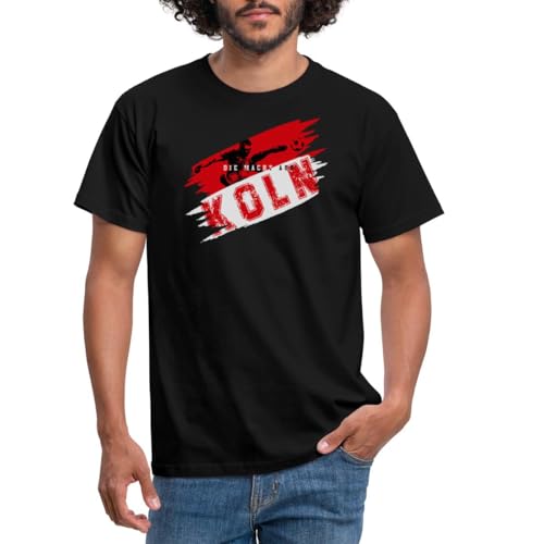 Spreadshirt Die Macht Aus Köln Rot-Weiß Fußball Fan Männer T-Shirt, XL, Schwarz von Spreadshirt