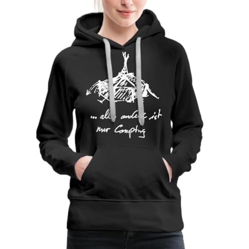 Spreadshirt Kothen Jurten Alles Andere Ist Nur Camping Frauen Premium Hoodie, L, Schwarz von Spreadshirt