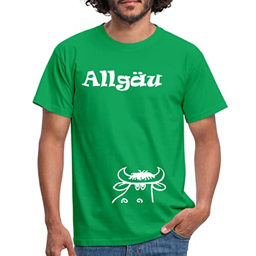 Spreadshirt Kuh Braunvieh Allgäu Männer T-Shirt, 4XL, Kelly Green von Spreadshirt