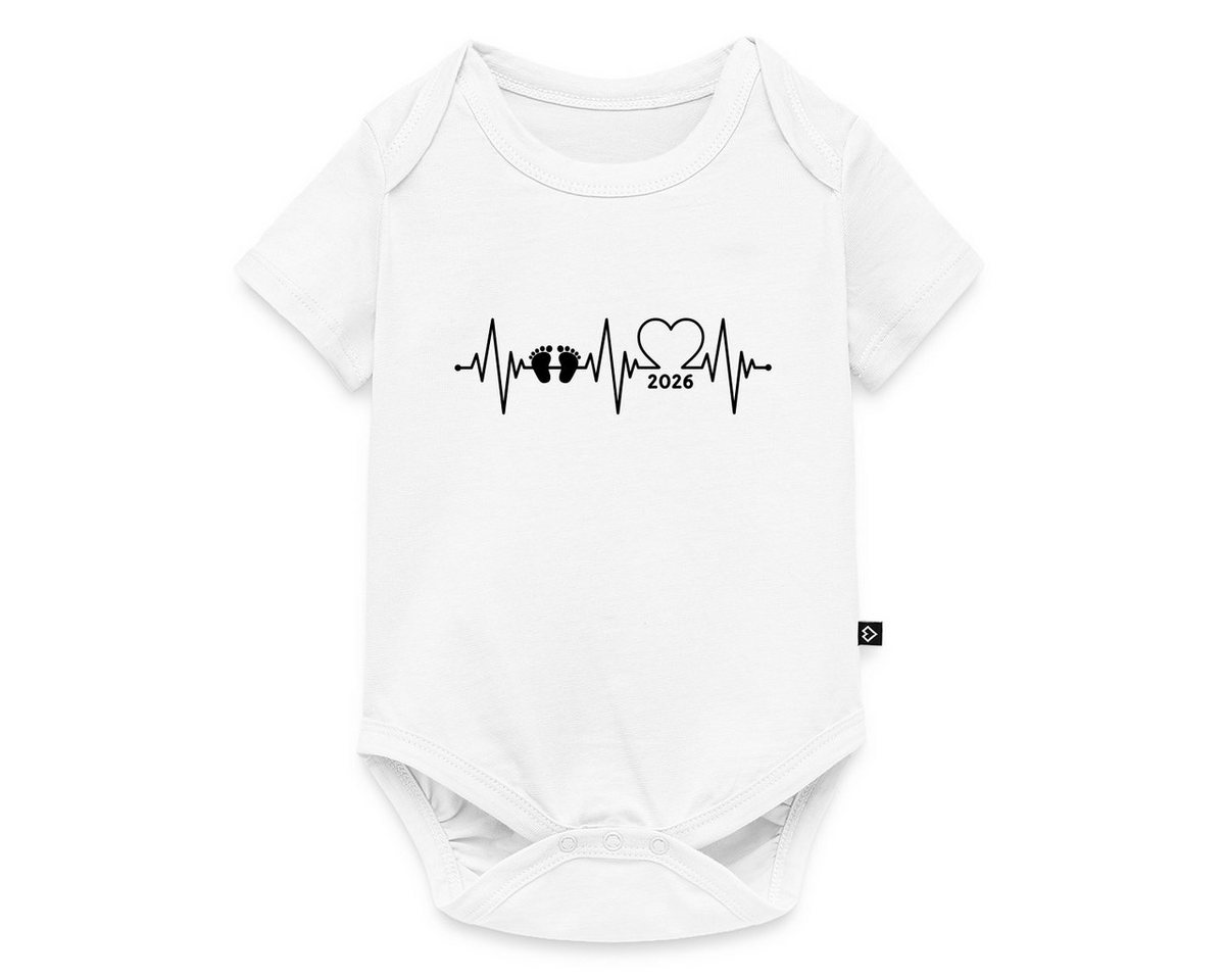 Spreadshirt Kurzarmbody Baby 2026 EKG Herzschlag Kurzarm Baby Body (1-tlg) von Spreadshirt