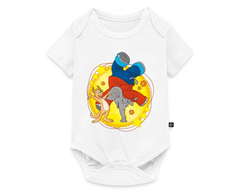 Spreadshirt Kurzarmbody Benjamin Blümchen Steht Auf Seinem Rüssel Kurzarm Baby Body (1-tlg) von Spreadshirt