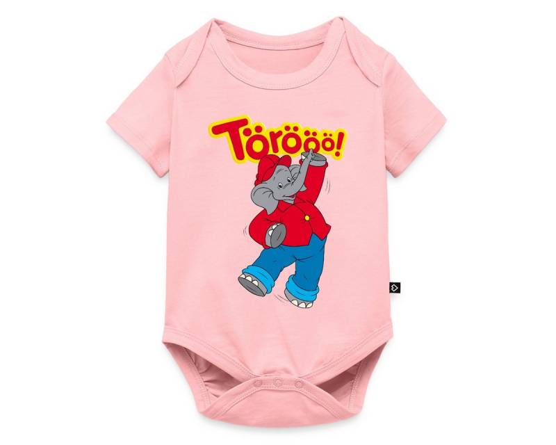 Spreadshirt Kurzarmbody Benjamin Blümchen Tanzend Törööö Kurzarm Baby Body (1-tlg) von Spreadshirt