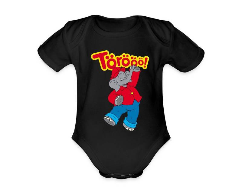 Spreadshirt Kurzarmbody Benjamin Blümchen Tanzend Törööö Kurzarm Baby Body (1-tlg) von Spreadshirt