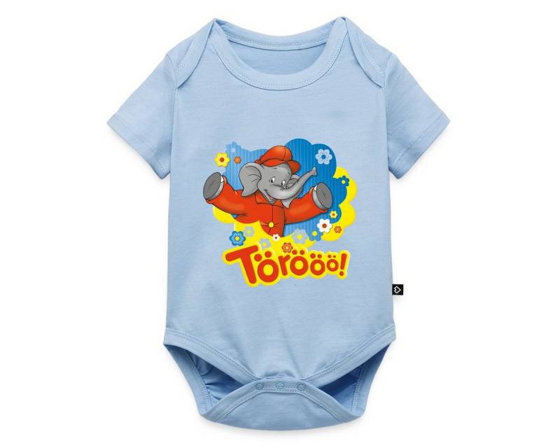 Spreadshirt Kurzarmbody Benjamin Blümchen Trötet Töröö Und Winkt Kurzarm Baby Body (1-tlg) von Spreadshirt