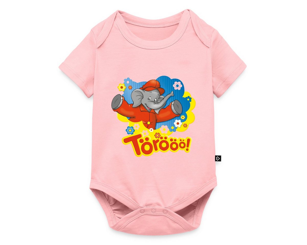 Spreadshirt Kurzarmbody Benjamin Blümchen Trötet Töröö Und Winkt Kurzarm Baby Body (1-tlg) von Spreadshirt