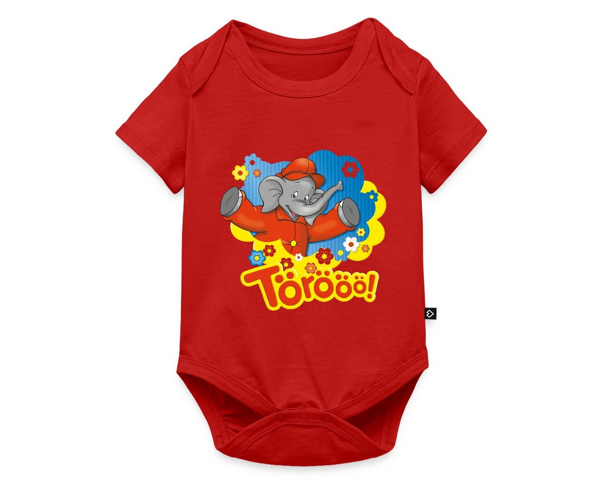 Spreadshirt Kurzarmbody Benjamin Blümchen Trötet Töröö Und Winkt Kurzarm Baby Body (1-tlg) von Spreadshirt