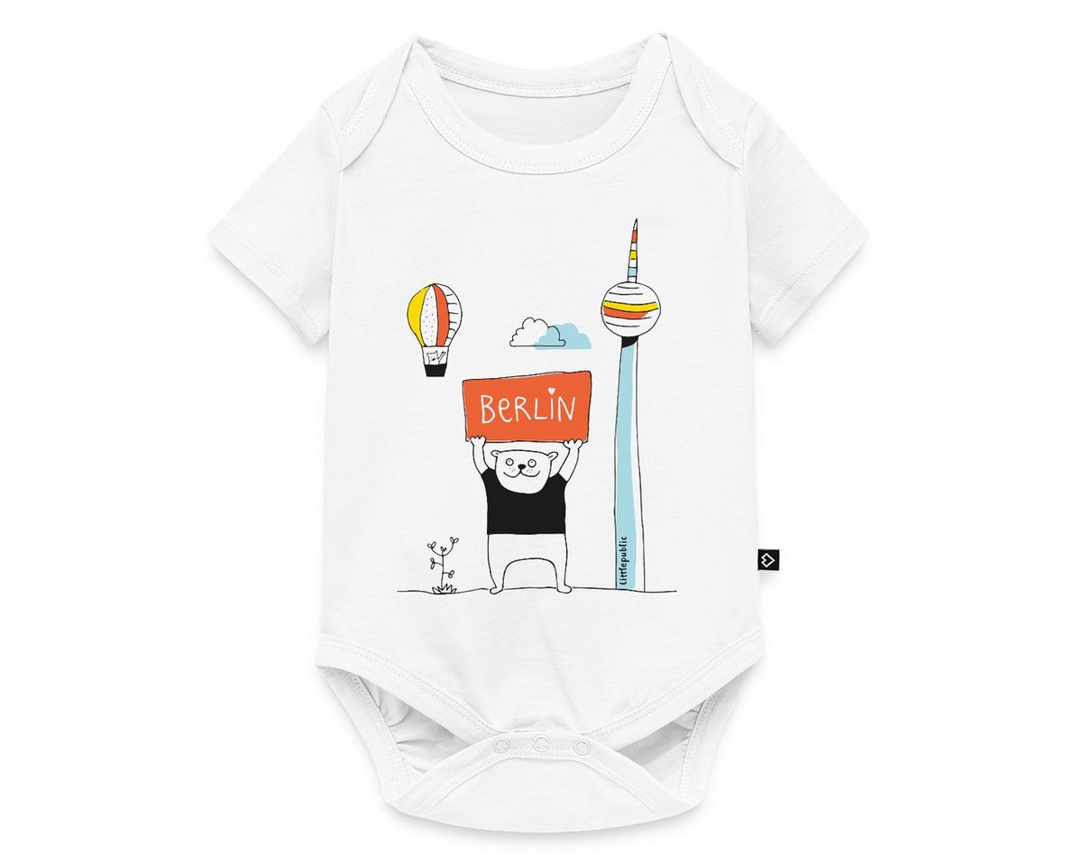 Spreadshirt Kurzarmbody Berlin Berliner Bär Und Fernsehturm Illustration Kurzarm Baby Body (1-tlg) von Spreadshirt