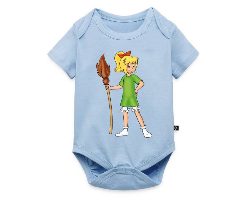 Spreadshirt Kurzarmbody Bibi Blocksberg Mit Ihrem Besen Kartoffelbrei Kurzarm Baby Body (1-tlg) von Spreadshirt
