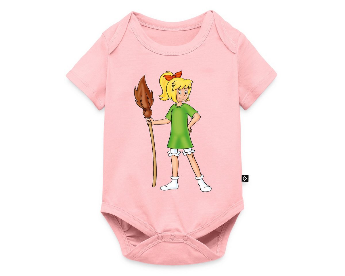 Spreadshirt Kurzarmbody Bibi Blocksberg Mit Ihrem Besen Kartoffelbrei Kurzarm Baby Body (1-tlg) von Spreadshirt