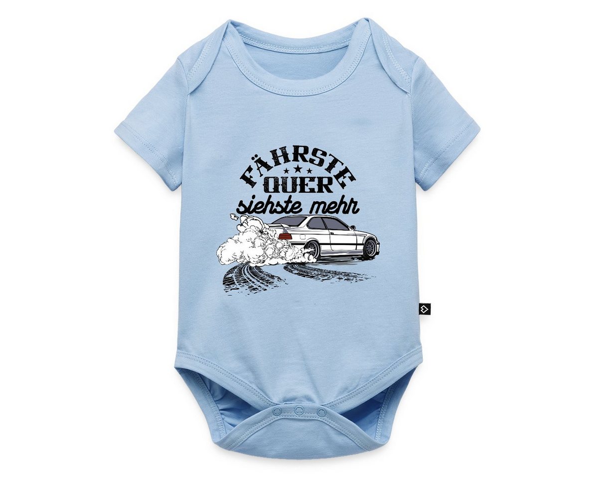 Spreadshirt Kurzarmbody Fährste Quer Siehste Mehr Drift Geschenk Auto Fan Driften Kurzarm Baby (1-tlg) von Spreadshirt