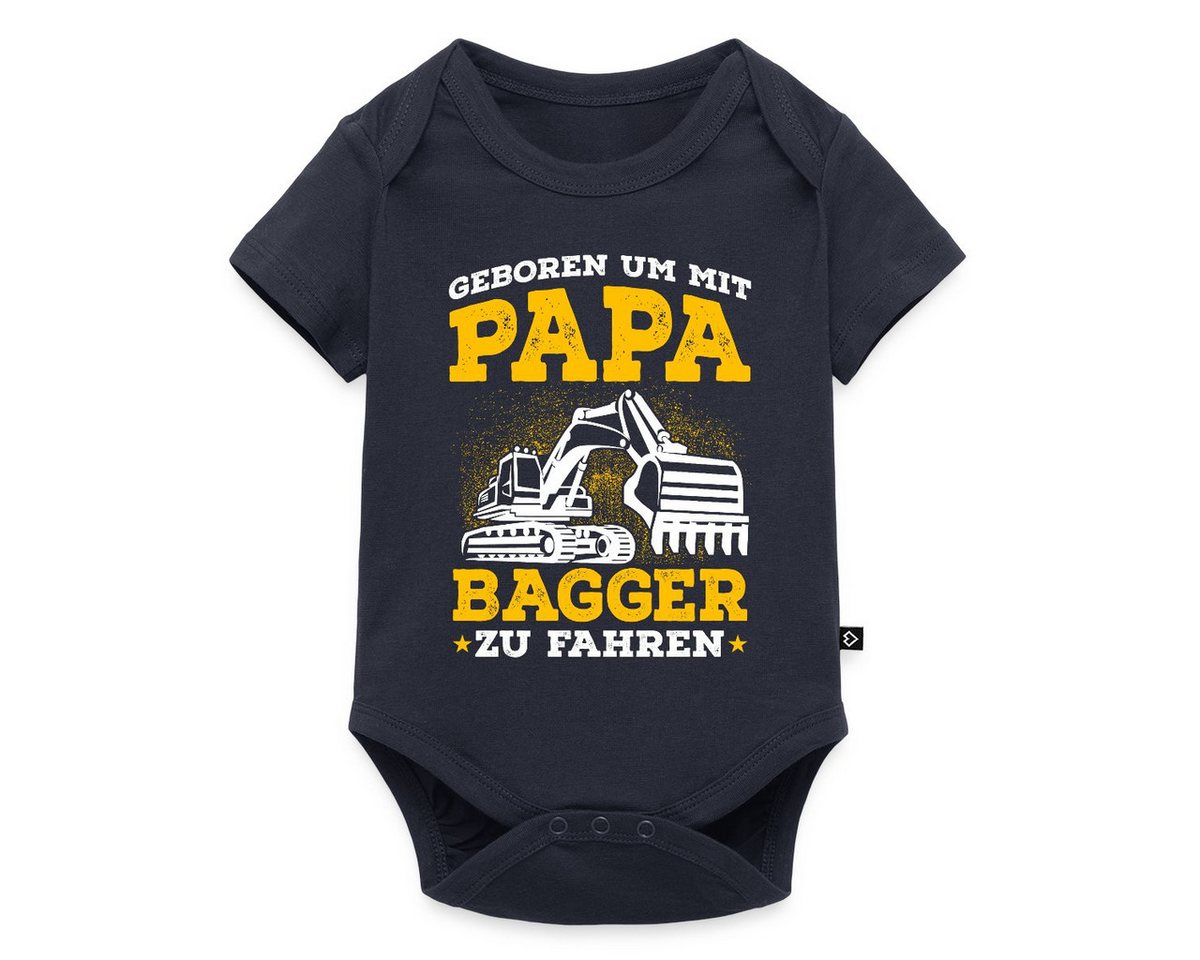 Spreadshirt Kurzarmbody Geboren Um Mit Papa Bagger Zu Fahren Spruch Kurzarm Baby Body (1-tlg) von Spreadshirt