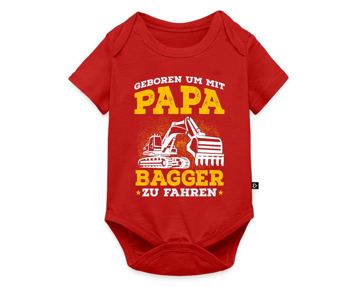 Spreadshirt Kurzarmbody Geboren Um Mit Papa Bagger Zu Fahren Spruch Kurzarm Baby Body (1-tlg) von Spreadshirt