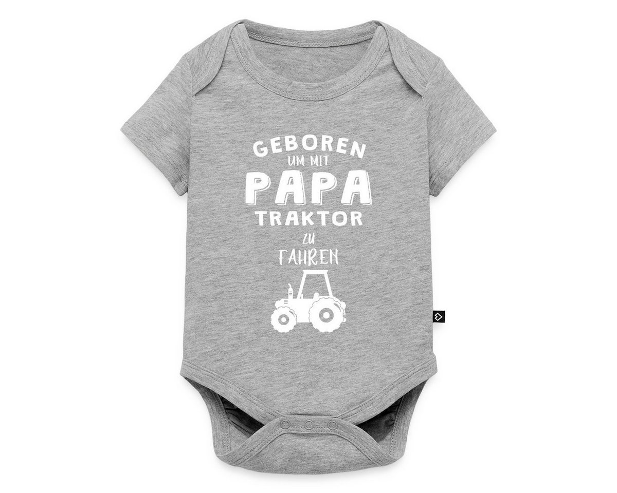 Spreadshirt Kurzarmbody Geboren Um Mit Papa Traktor Zu Fahren Kurzarm Baby Body (1-tlg) von Spreadshirt