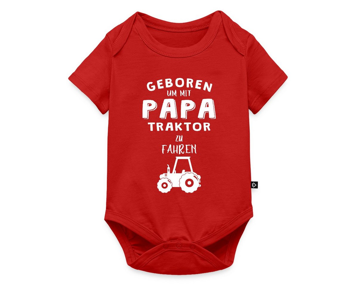 Spreadshirt Kurzarmbody Geboren Um Mit Papa Traktor Zu Fahren Kurzarm Baby Body (1-tlg) von Spreadshirt