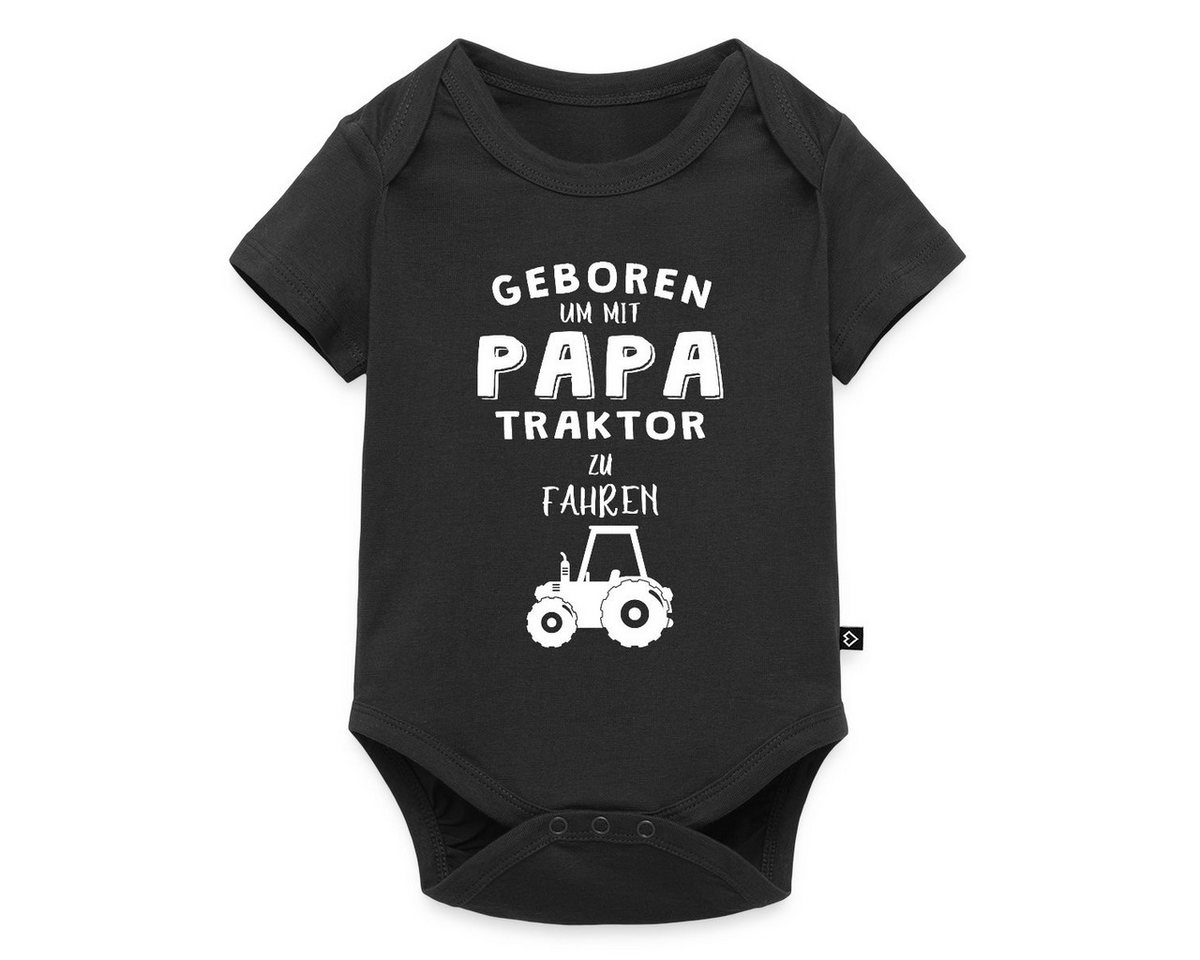 Spreadshirt Kurzarmbody Geboren Um Mit Papa Traktor Zu Fahren Kurzarm Baby Body (1-tlg) von Spreadshirt