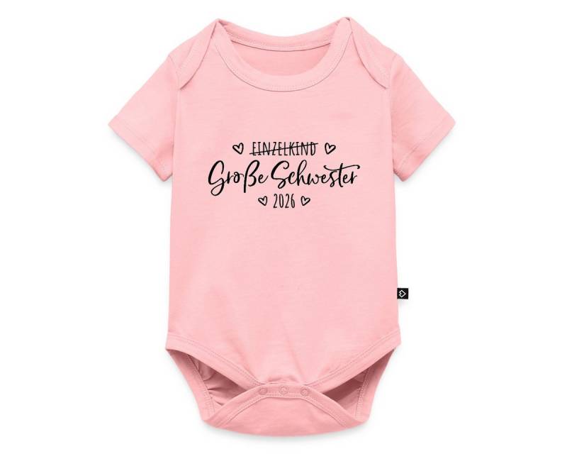 Spreadshirt Kurzarmbody Große Schwester 2026 Einzelkind Ende Herz Kurzarm Baby Body (1-tlg) von Spreadshirt