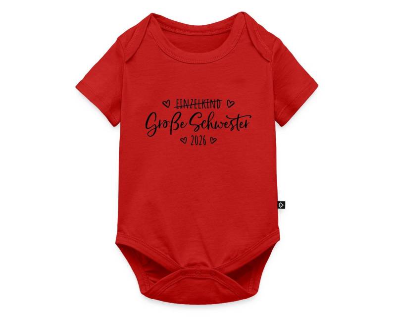 Spreadshirt Kurzarmbody Große Schwester 2026 Einzelkind Ende Herz Kurzarm Baby Body (1-tlg) von Spreadshirt