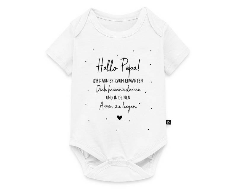 Spreadshirt Kurzarmbody Hallo Papa Geschenk Geburtstag Spruch Kurzarm Baby Body (1-tlg) von Spreadshirt