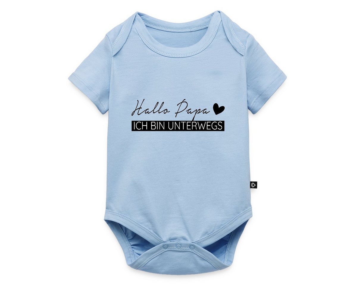 Spreadshirt Kurzarmbody Hallo Papa Ich Bin Unterwegs Spruch Kurzarm Baby Body (1-tlg) von Spreadshirt