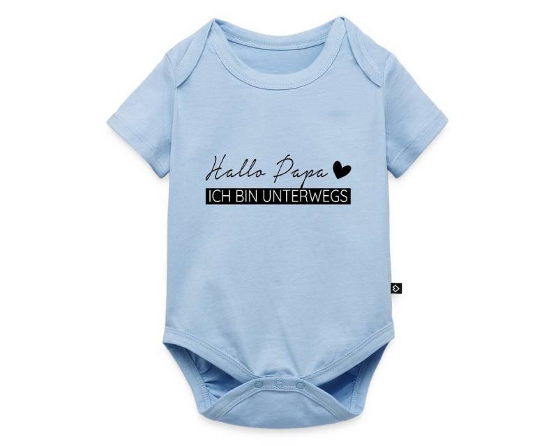 Spreadshirt Kurzarmbody Hallo Papa Ich Bin Unterwegs Spruch Kurzarm Baby Body (1-tlg) von Spreadshirt