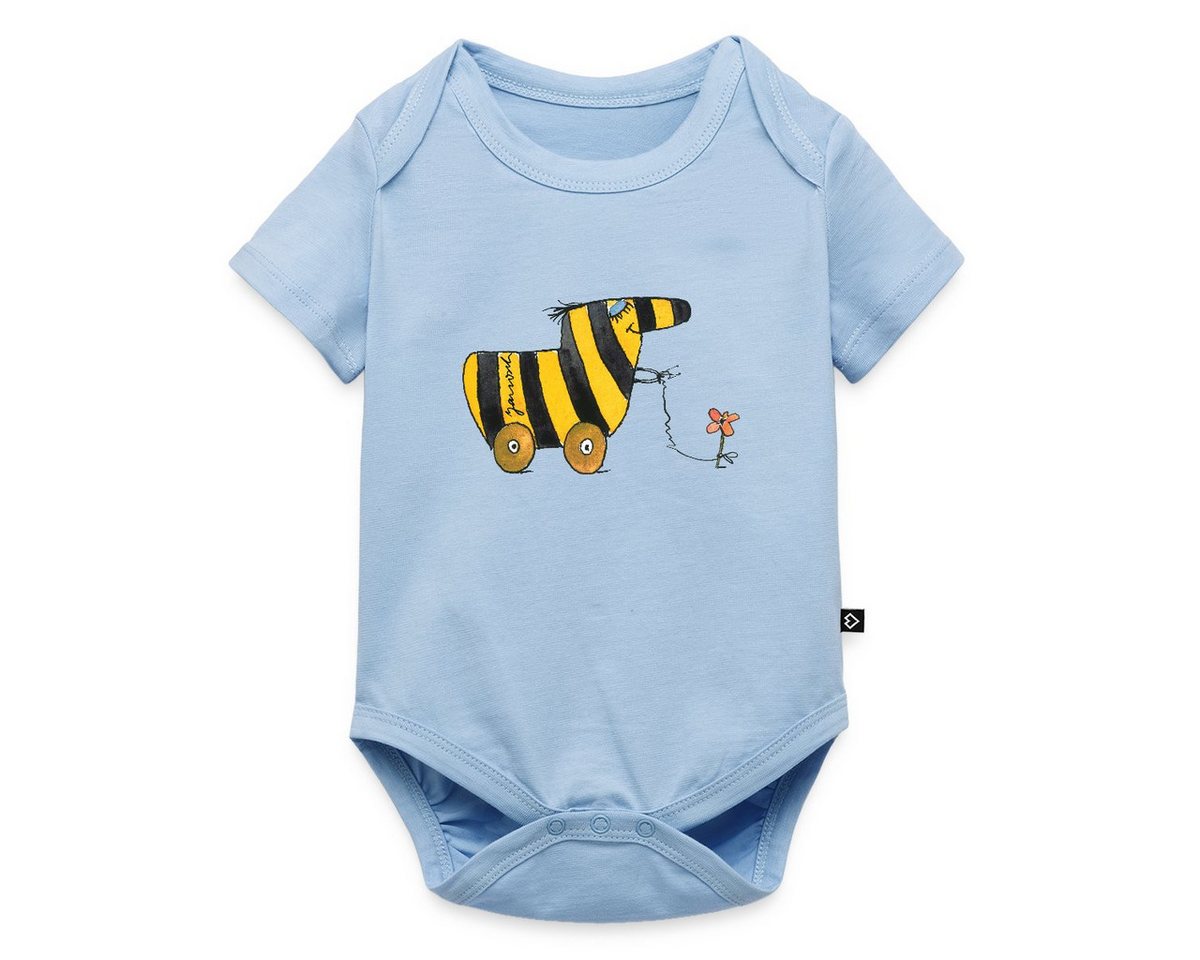 Spreadshirt Kurzarmbody Janosch Große Tigerente Mit Blume Kurzarm Baby Body (1-tlg) von Spreadshirt