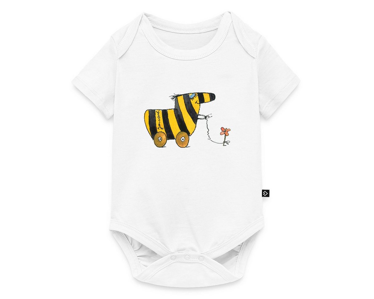 Spreadshirt Kurzarmbody Janosch Große Tigerente Mit Blume Kurzarm Baby Body (1-tlg) von Spreadshirt