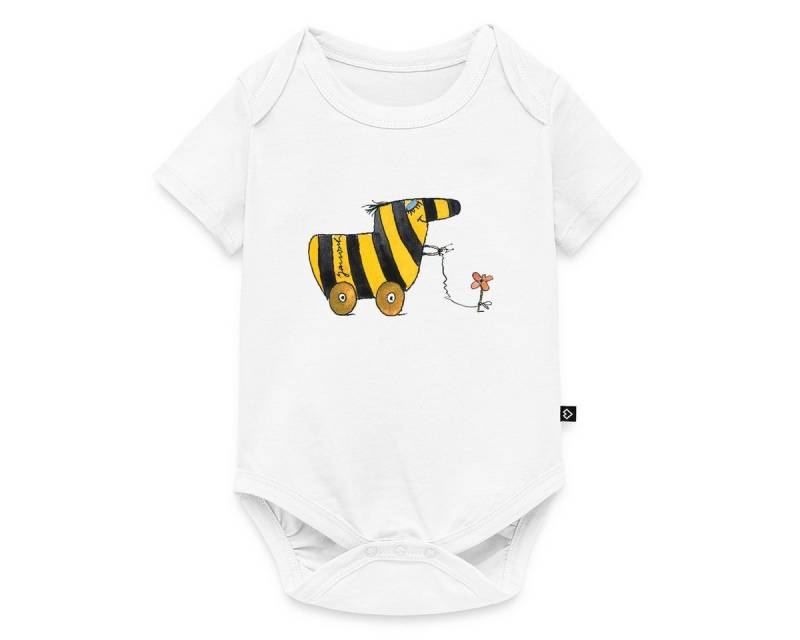 Spreadshirt Kurzarmbody Janosch Große Tigerente Mit Blume Kurzarm Baby Body (1-tlg) von Spreadshirt