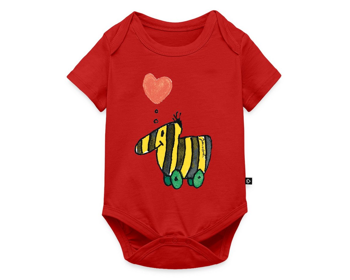 Spreadshirt Kurzarmbody Janosch Große Tigerente Mit Herz Liebe Kurzarm Baby Body (1-tlg) von Spreadshirt