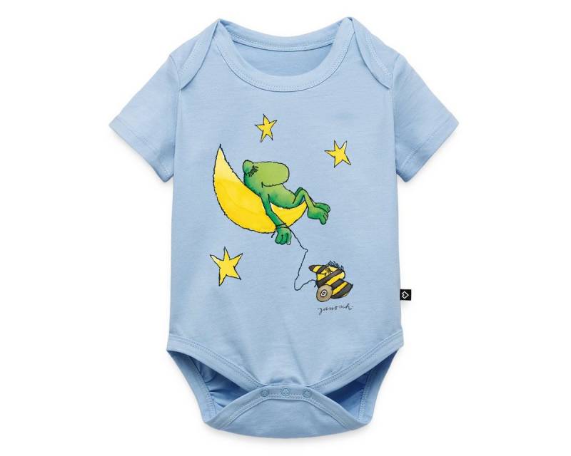 Spreadshirt Kurzarmbody Janosch Günter Kastenfrosch Mond Träume Kurzarm Baby Body (1-tlg) von Spreadshirt