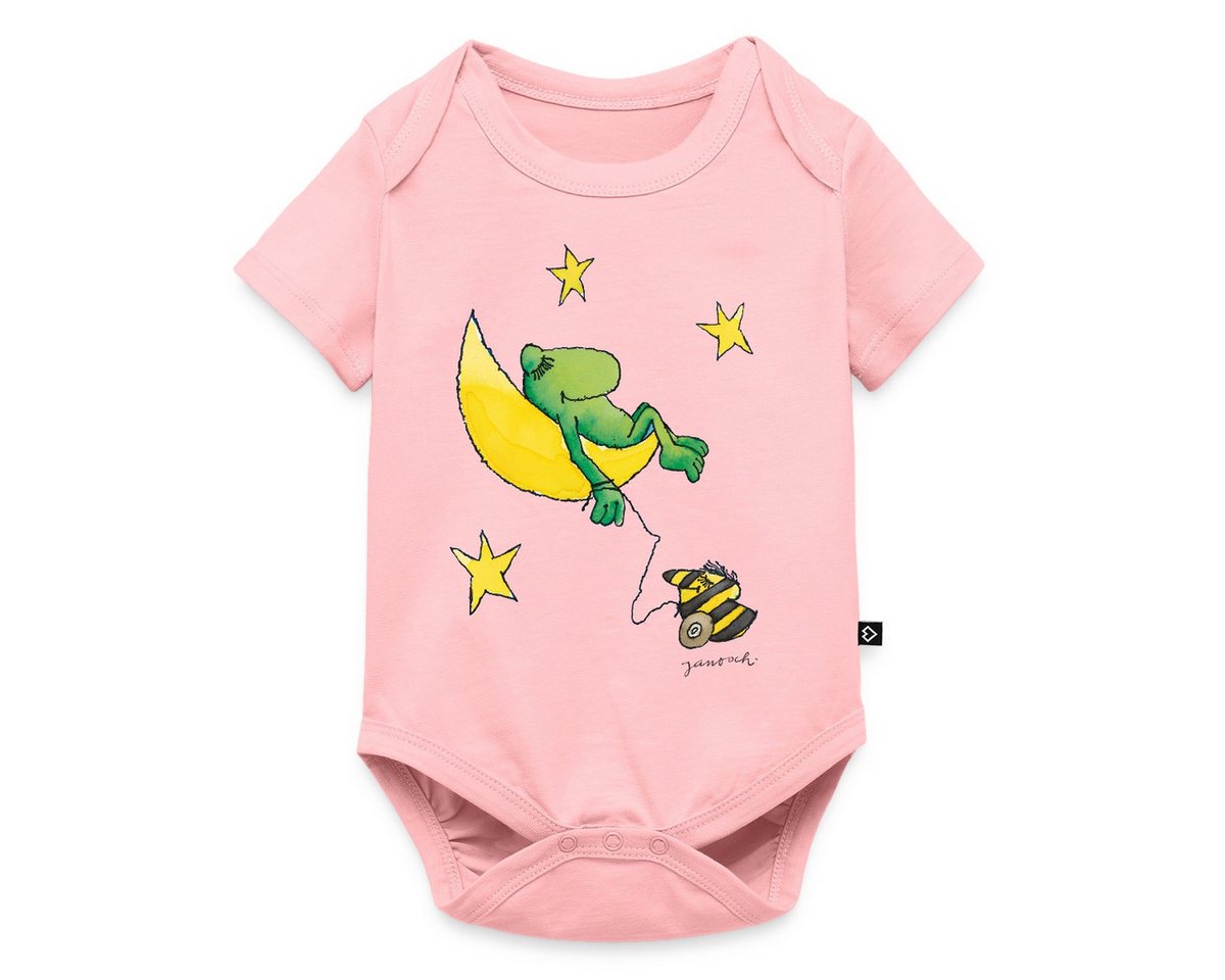 Spreadshirt Kurzarmbody Janosch Günter Kastenfrosch Mond Träume Kurzarm Baby Body (1-tlg) von Spreadshirt
