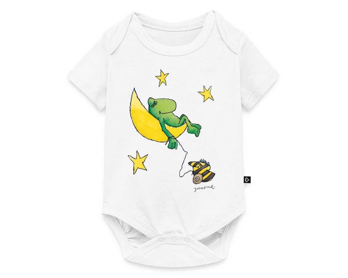 Spreadshirt Kurzarmbody Janosch Günter Kastenfrosch Mond Träume Kurzarm Baby Body (1-tlg) von Spreadshirt