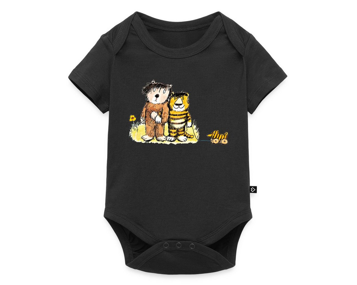 Spreadshirt Kurzarmbody Janosch Tiger, Bär und Tigerente auf Wiese Kurzarm Baby Body (1-tlg) von Spreadshirt