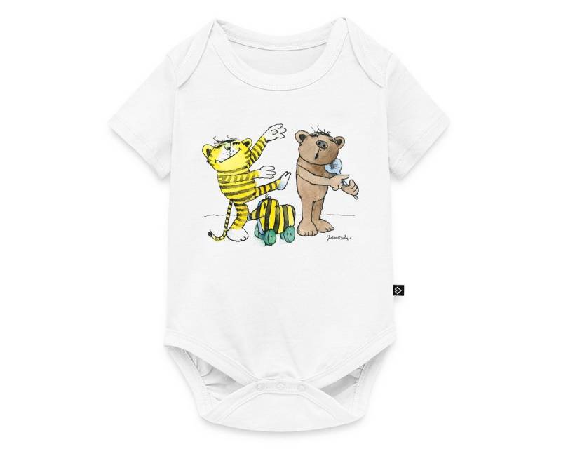 Spreadshirt Kurzarmbody Janosch Tiger Und Bär Machen Musik Kurzarm Baby Body (1-tlg) von Spreadshirt