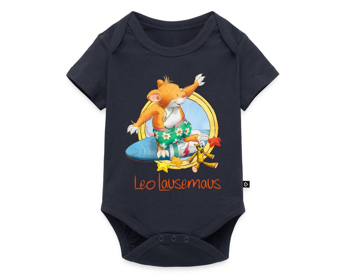 Spreadshirt Kurzarmbody Leo Lausemaus Sommer Surfer Urlaub Kurzarm Baby Body (1-tlg) von Spreadshirt