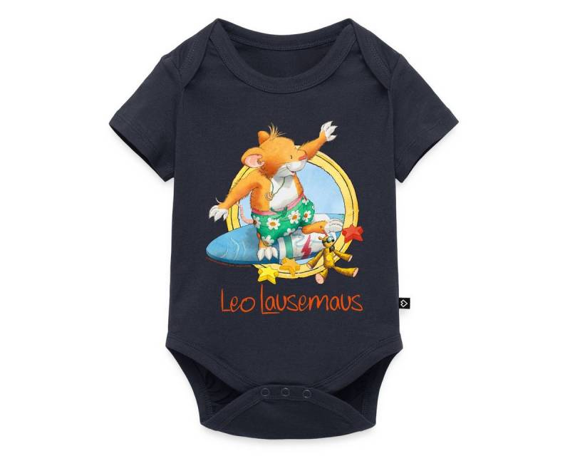 Spreadshirt Kurzarmbody Leo Lausemaus Sommer Surfer Urlaub Kurzarm Baby Body (1-tlg) von Spreadshirt