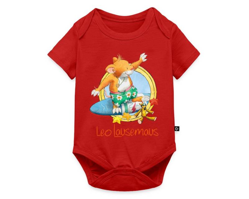 Spreadshirt Kurzarmbody Leo Lausemaus Sommer Surfer Urlaub Kurzarm Baby Body (1-tlg) von Spreadshirt