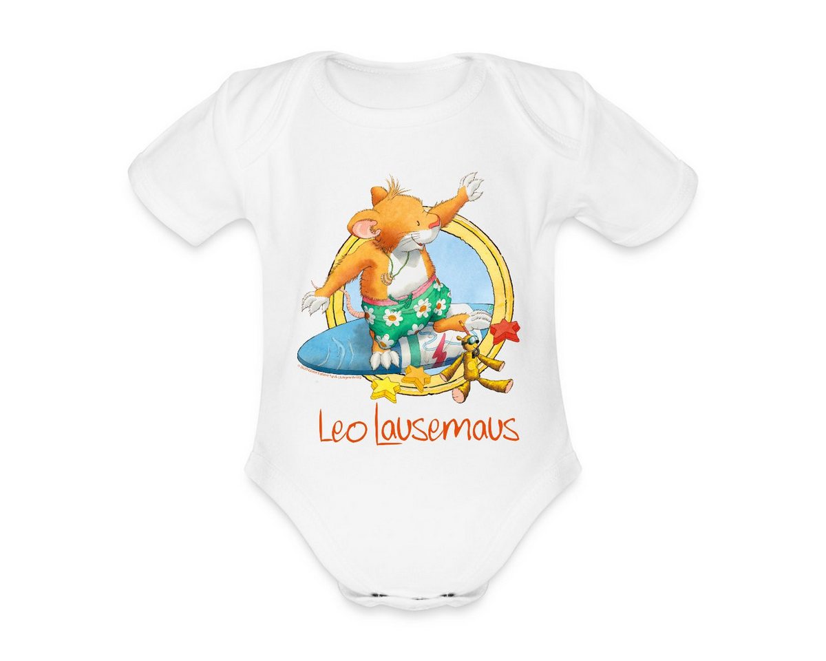Spreadshirt Kurzarmbody Leo Lausemaus Sommer Surfer Urlaub Kurzarm Baby Body (1-tlg) von Spreadshirt