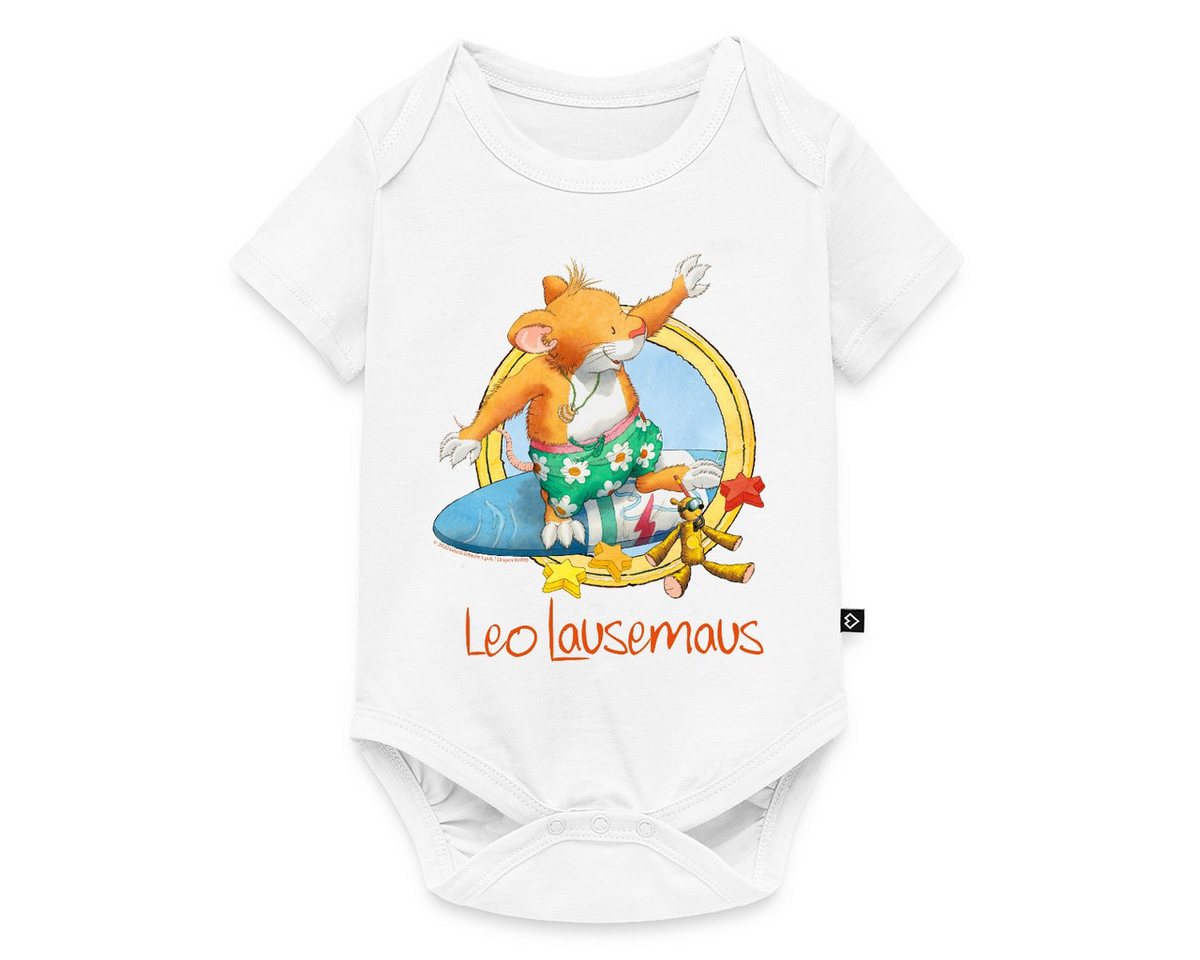 Spreadshirt Kurzarmbody Leo Lausemaus Sommer Surfer Urlaub Kurzarm Baby Body (1-tlg) von Spreadshirt