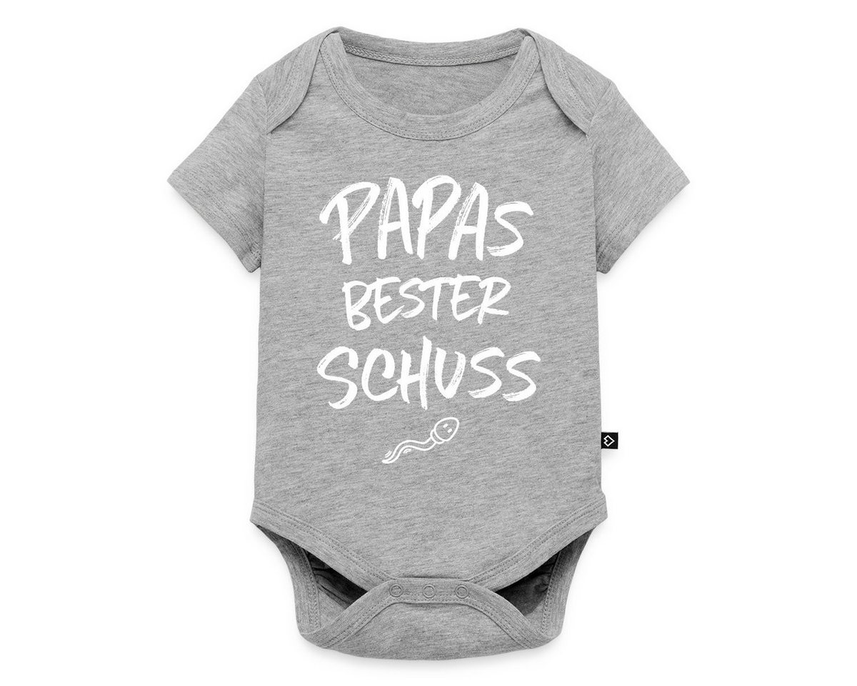 Spreadshirt Kurzarmbody Papas Bester Schuss Baby Party Lustiges Geschenk Kurzarm Baby Body (1-tlg) von Spreadshirt