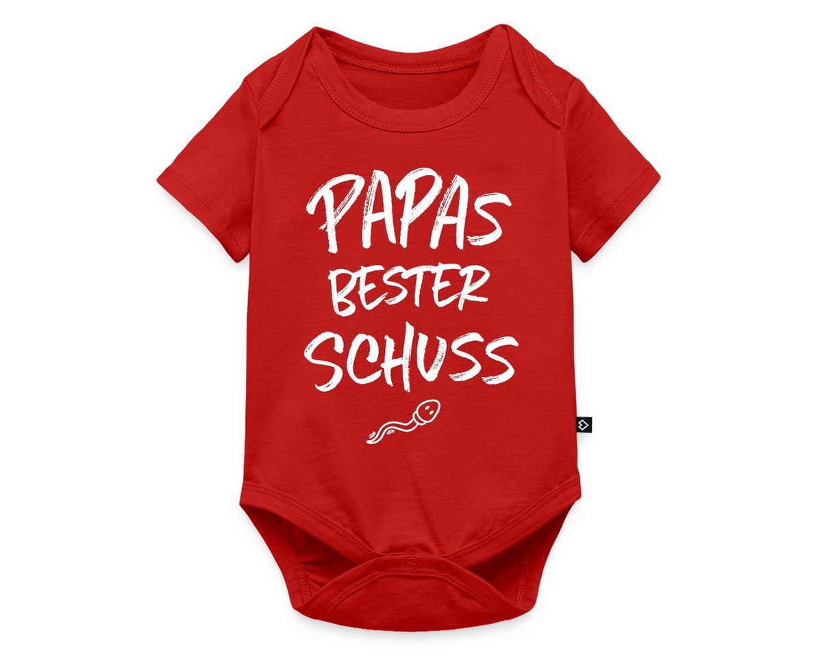 Spreadshirt Kurzarmbody Papas Bester Schuss Baby Party Lustiges Geschenk Kurzarm Baby Body (1-tlg) von Spreadshirt