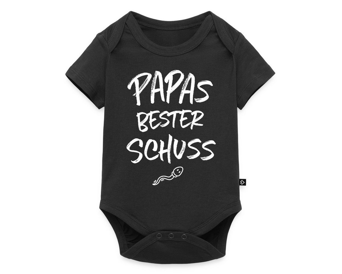 Spreadshirt Kurzarmbody Papas Bester Schuss Baby Party Lustiges Geschenk Kurzarm Baby Body (1-tlg) von Spreadshirt
