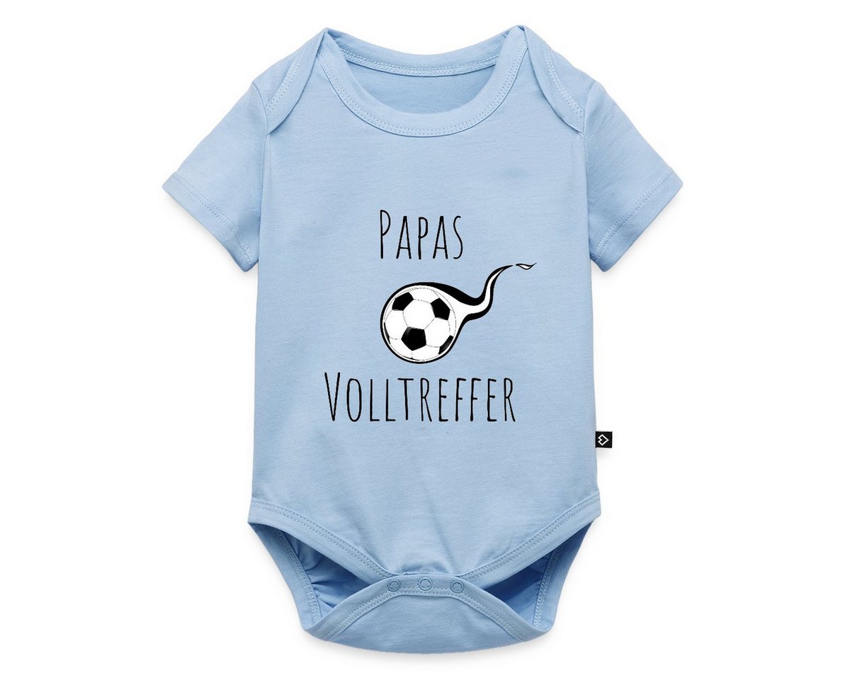Spreadshirt Kurzarmbody Papas Volltreffer Nachwuchs Baby Fußball Kurzarm Baby Body (1-tlg) von Spreadshirt