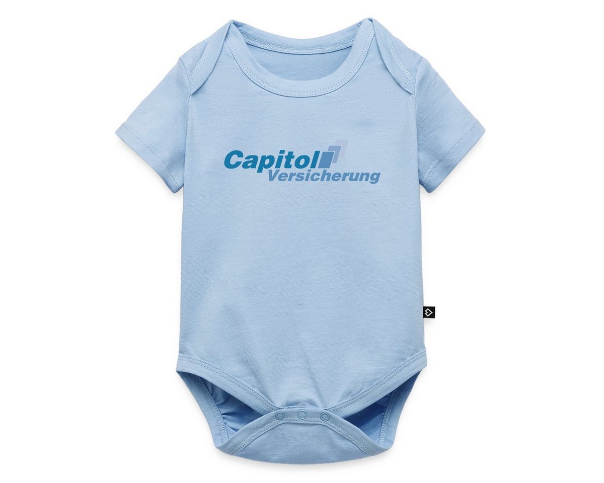 Spreadshirt Kurzarmbody Stromberg Logo Capitol Versicherung Kurzarm Baby Body (1-tlg) von Spreadshirt
